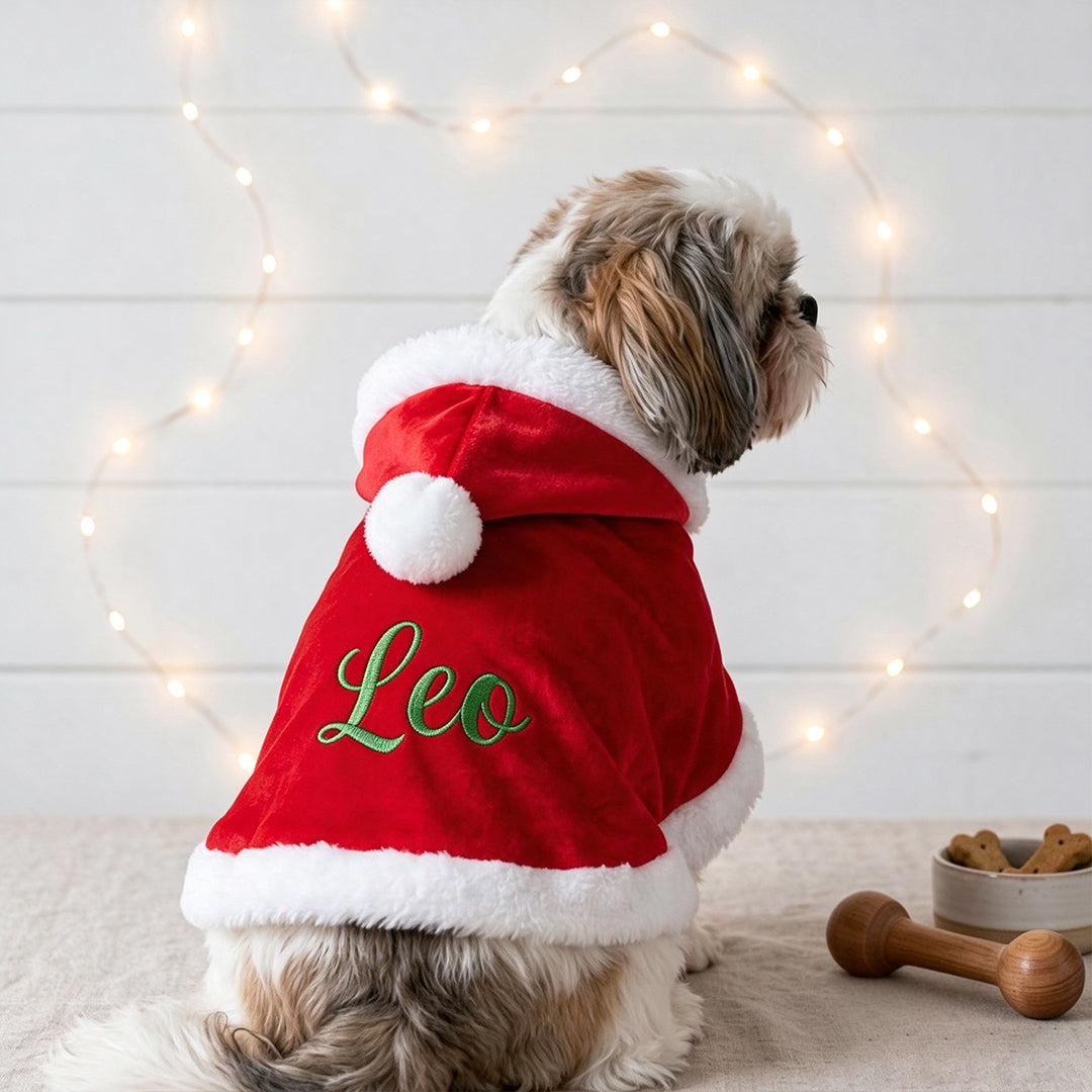 Personalized Velvet Christmas Pet Cape