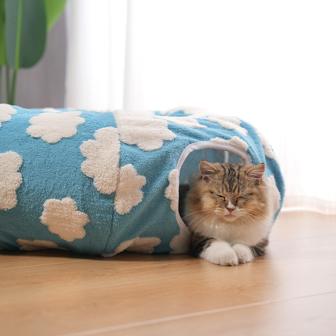 2-in-1 Foldable Cat Play Tunnel and Cozy Cat Bed