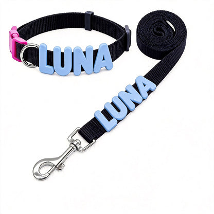 Personalized Letter Pet Leash and Collar Set