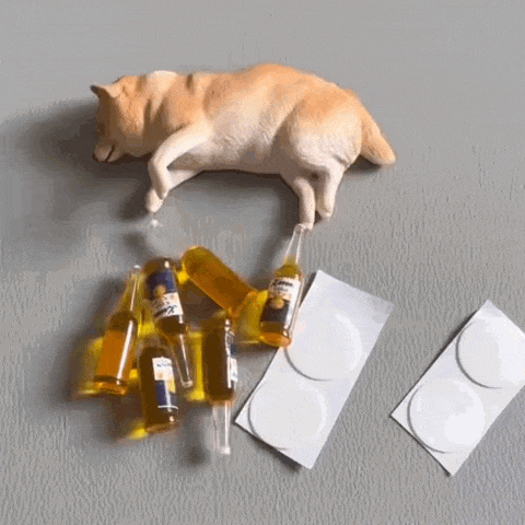 Puptailor Drunken Dog and Cat Car Ornament