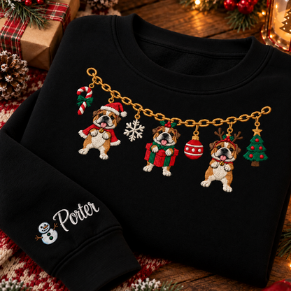 Personalized Dog Garland Christmas Sweatshirt