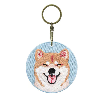 Personalized Custom Embroidered Pet Portrait Keychain
