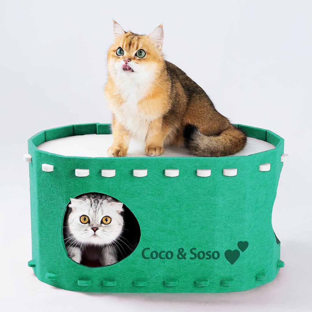 Personalized Felt Cat Cave Bed