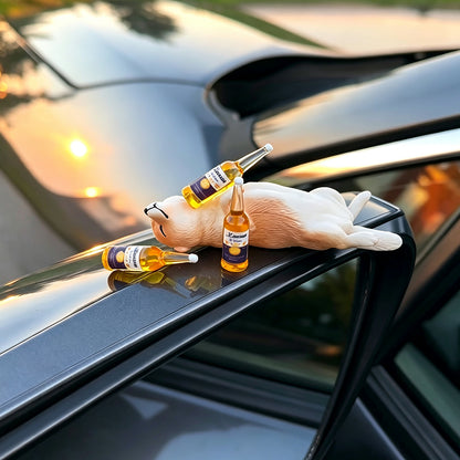 Puptailor Drunken Dog and Cat Car Ornament