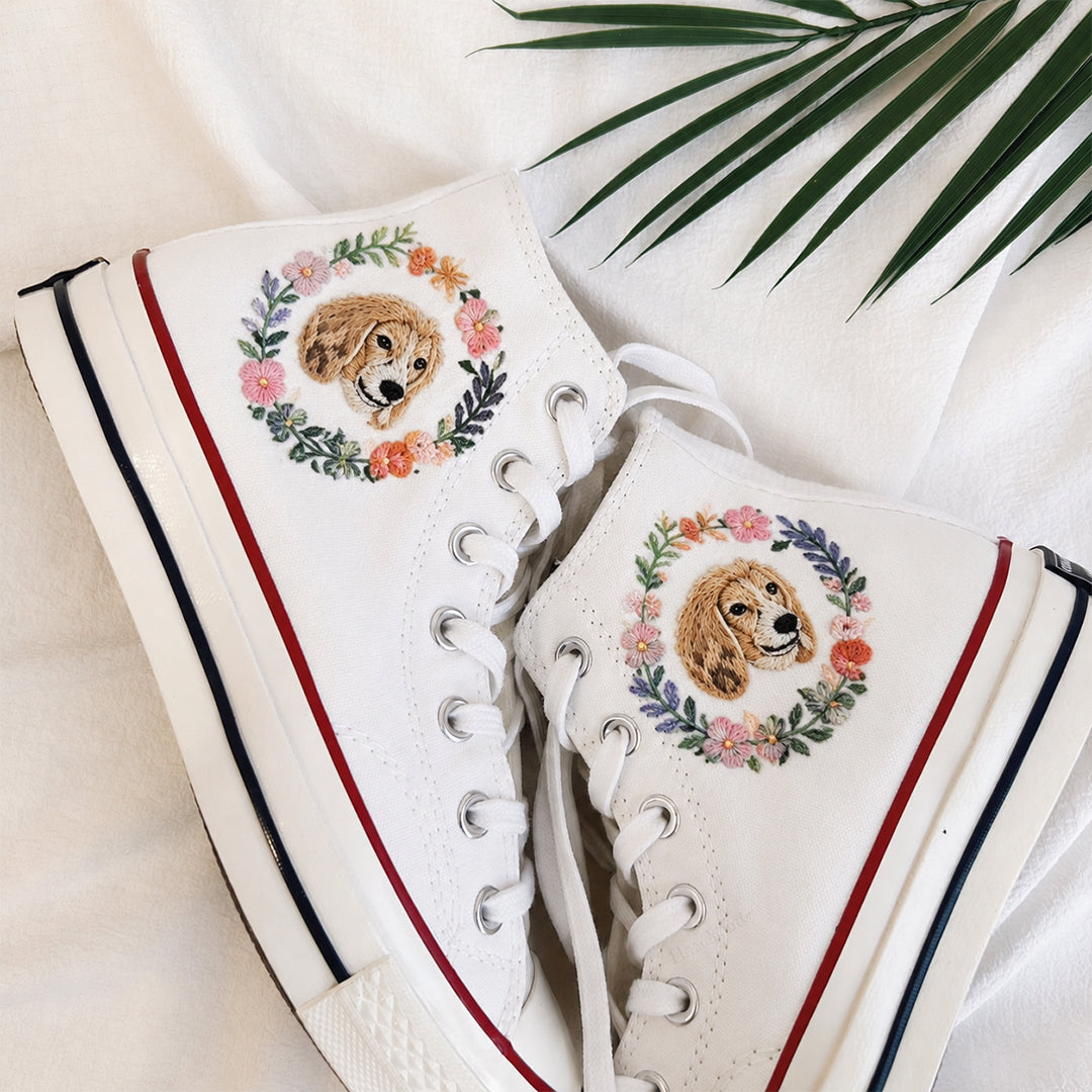 Personalized Embroidered High-top Canvas Shoes
