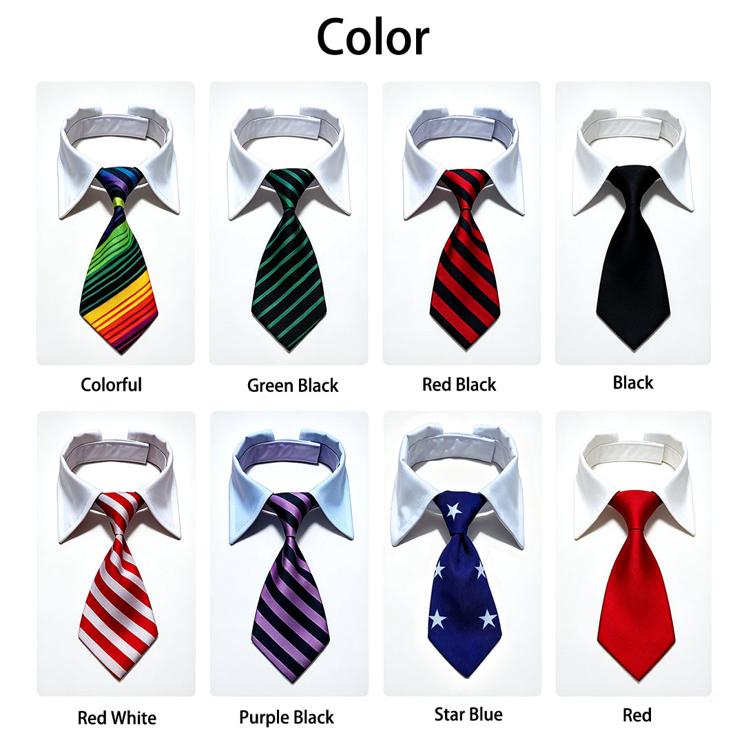 Neck Tie with White Collar for Pet