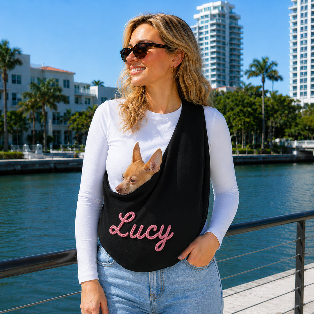 Personalized Embroidery Name Cotton Pet Sling Carrier