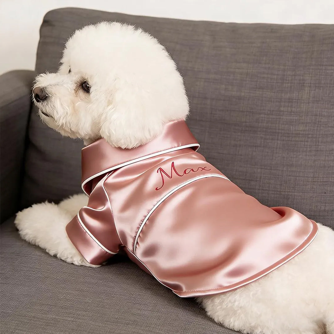 Personalized Luxury Satin Dog Pajamas With Name