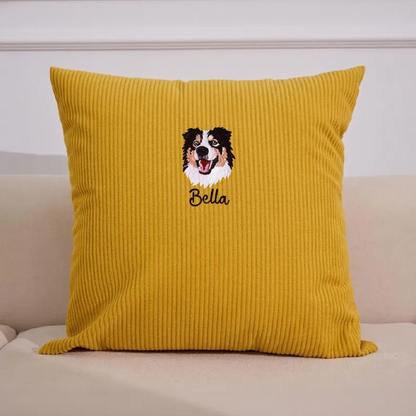 Custom Embroidered Pet Portrait Pillow
