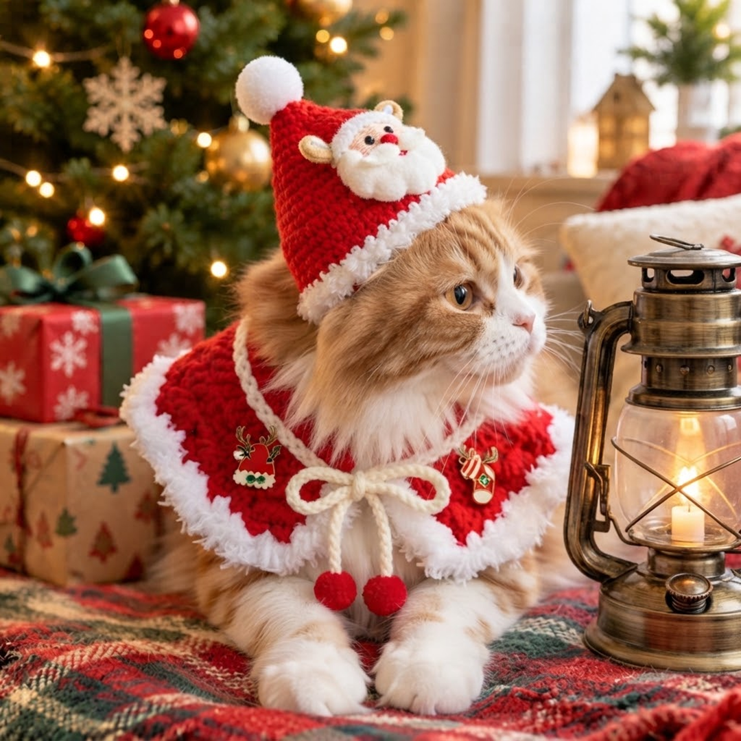 Christmas Pet Knit Scarf & Hat