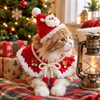Christmas Pet Knit Scarf & Hat