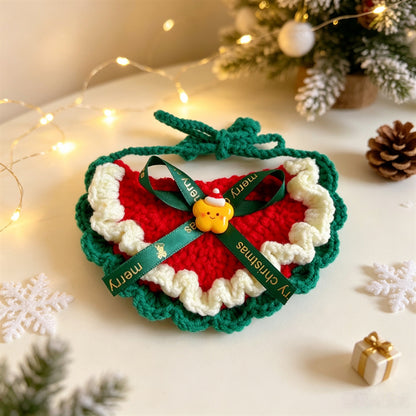 Crochet Christmas Cat Collar & Hat
