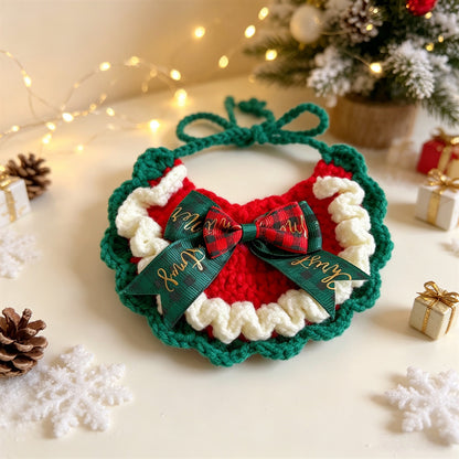 Crochet Christmas Cat Collar & Hat