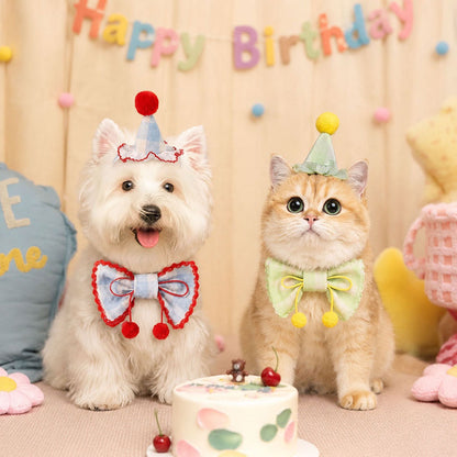Pet Birthday Party Hat & Bow Tie