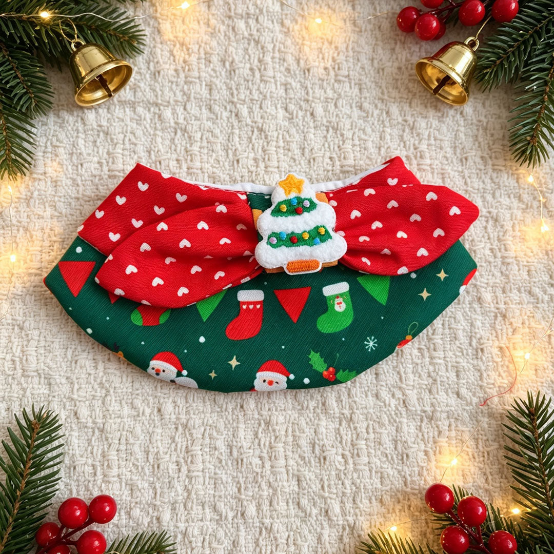 Christmas Pet Scarf and Hat Set for Small Dogs and Cats