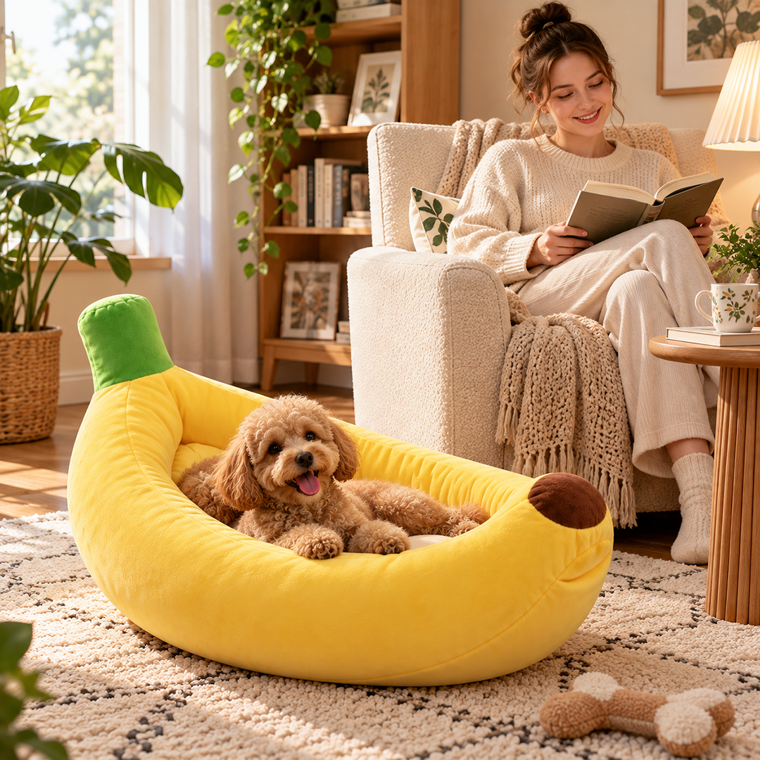 Banana-Shaped Pet Bed