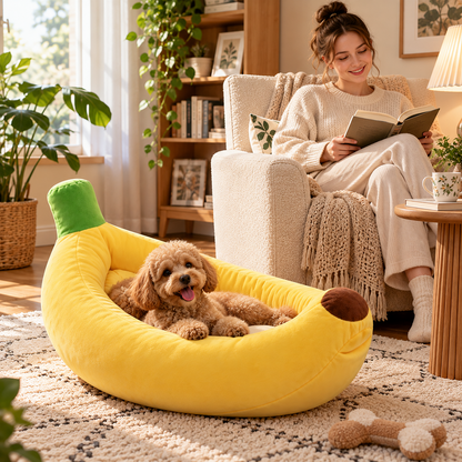Banana-Shaped Pet Bed