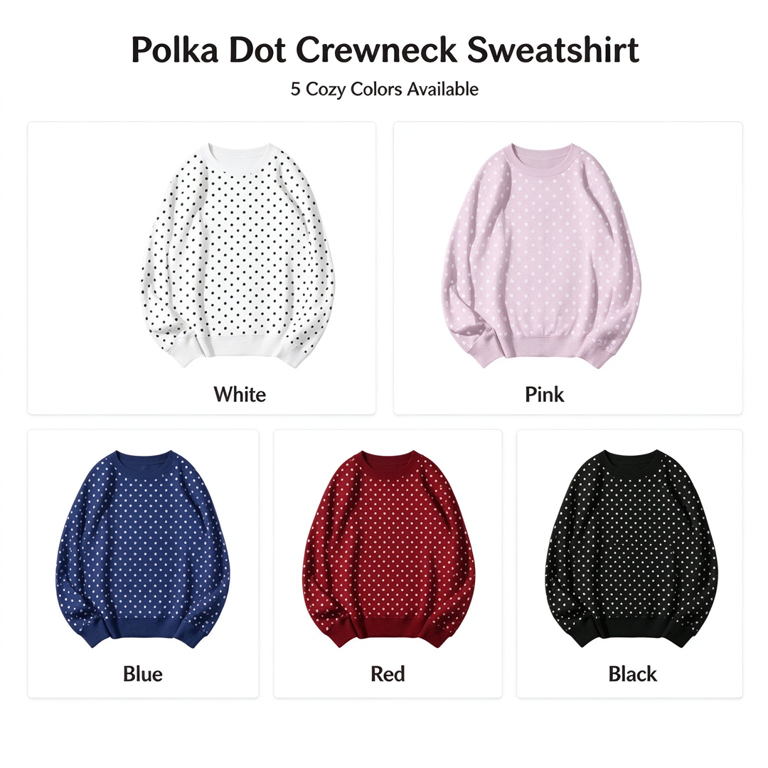 Custom Polka-Dot Plaid Varsity Pet Portrait Sweatshirt