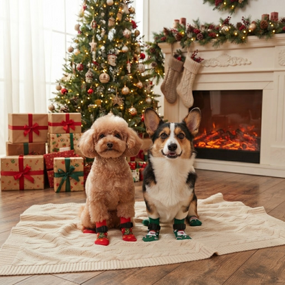 Christmas Dog Socks with Straps
