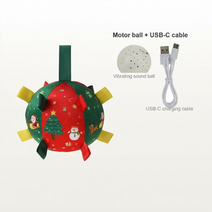 Christmas Tree Dog Plush Ball Toy with Bell