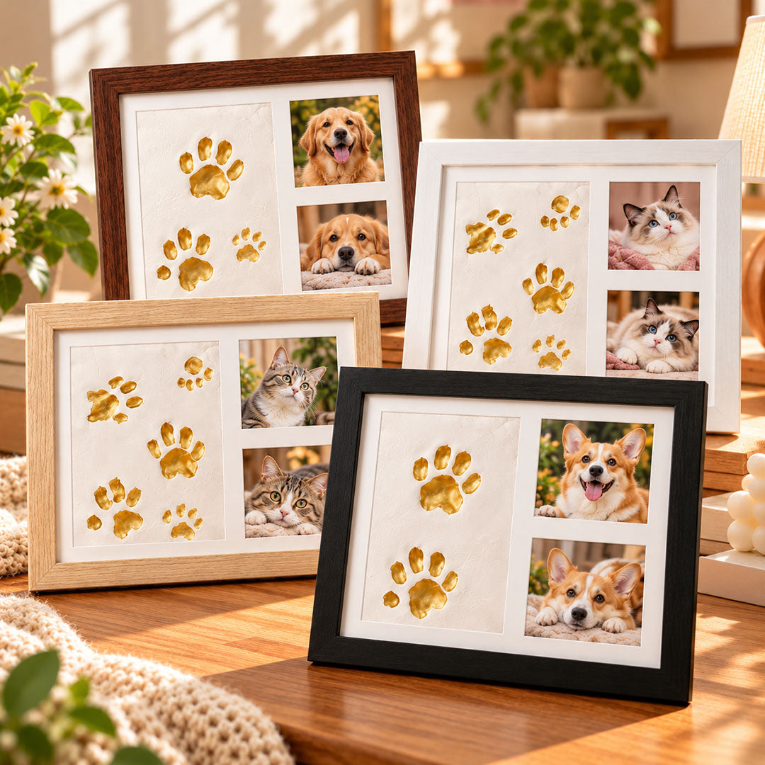 DIY Clay Pet Paw Print Keepsake Frame