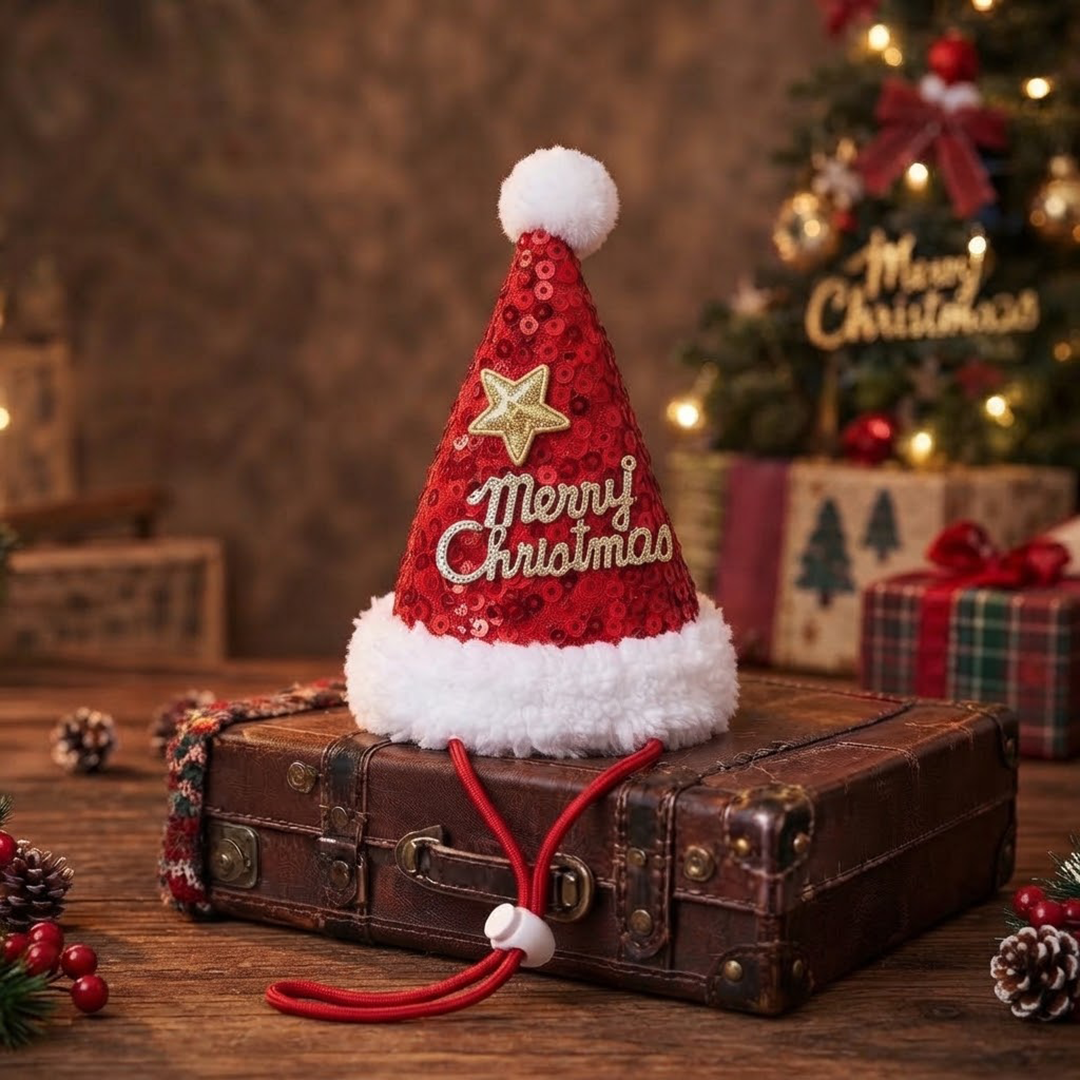 Christmas Pet Santa Collar And Hat