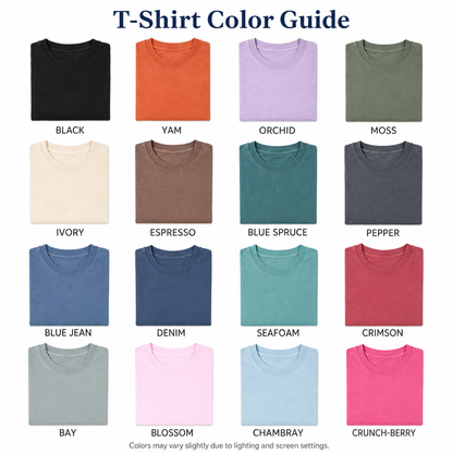 PupTailor tshirt 16 garment color guide